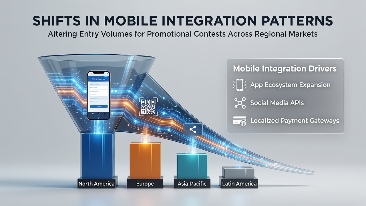 Mobile devices displaying promotional contest entry interfaces across different regional markets